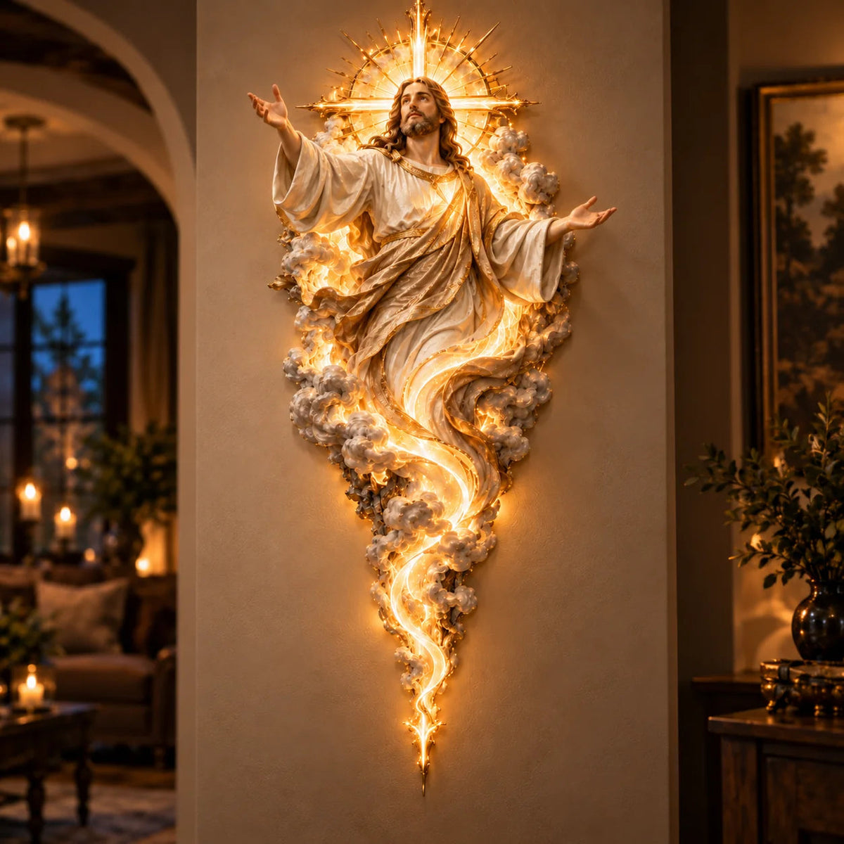 ✝️ Light of the World Jesus Wall Sculpture | Radiant Faith Decor