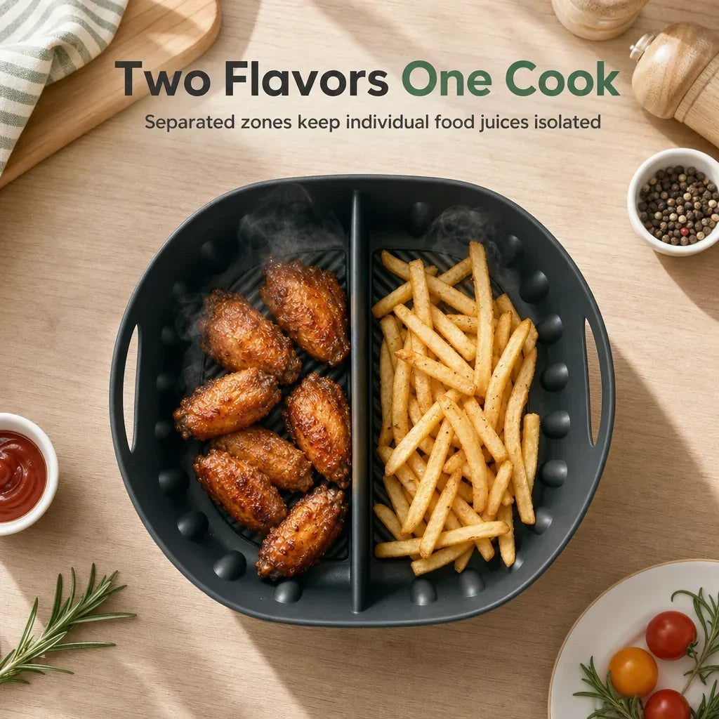 🔥 2026 Hot Sale 30% OFF ✨Reusable Divided Air Fryer Silicone Liner