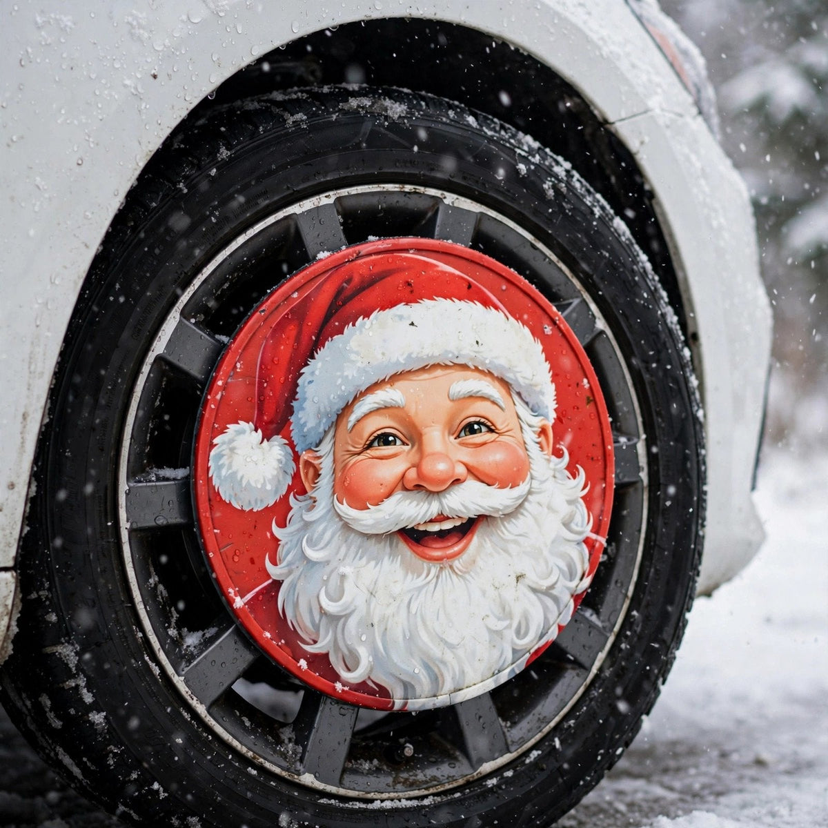 🔥HOT SALE🔥Christmas Car Wheel Covers – Festive Character Hubcap Covers, Set of 4