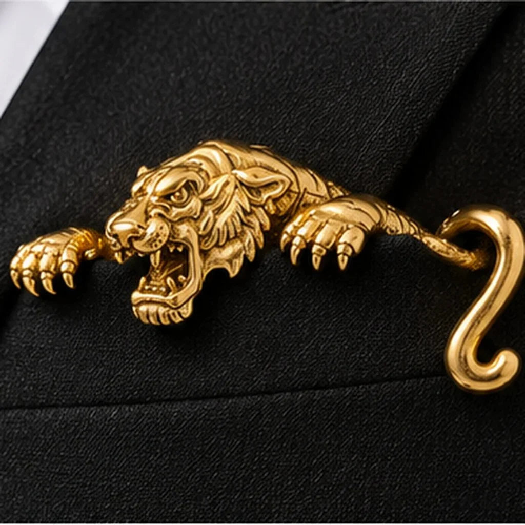 ✨ Sculpted Animal Brooch | Tiger, Crocodile & Octopus Styles