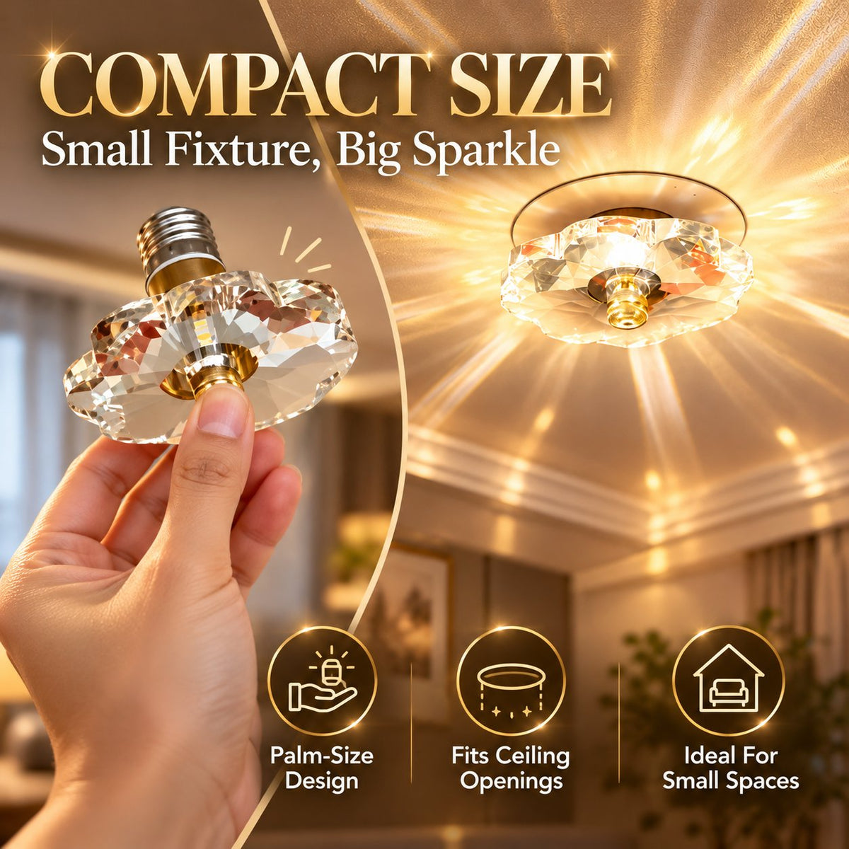 ✨💎 Crystal Downlight Ceiling Lamp — Turn Every Ceiling Into A Warm, Sparkling Feature