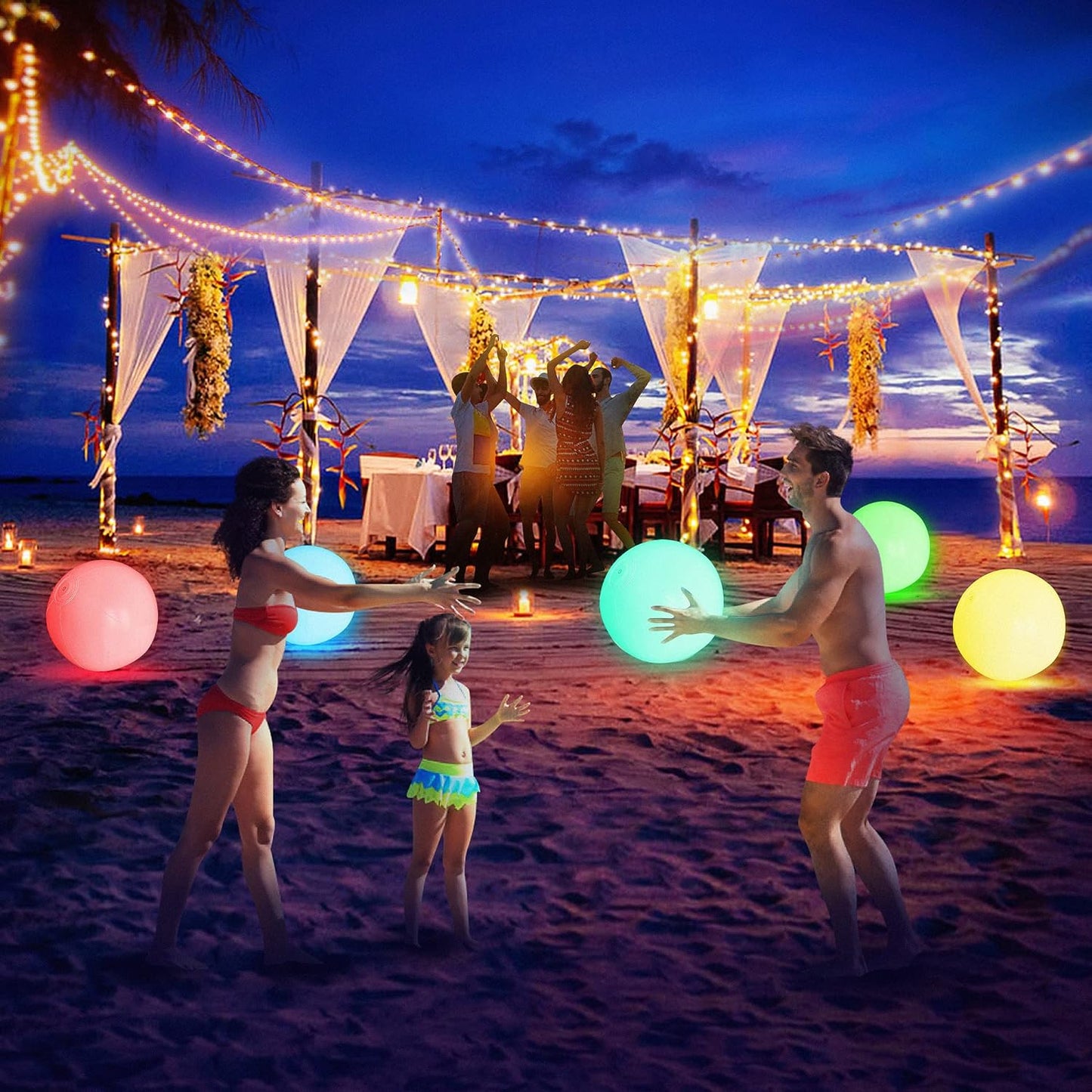 led light 16 colors glowing beach balls