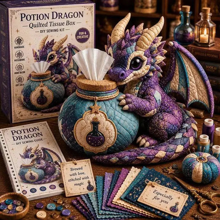 🧵DIY Patchwork-Style Animal Sewing Kit for Tissue Box💙