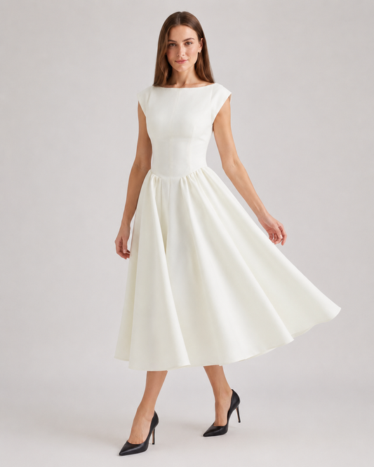 Spring and summer women's backless round neck sleeveless vest dress