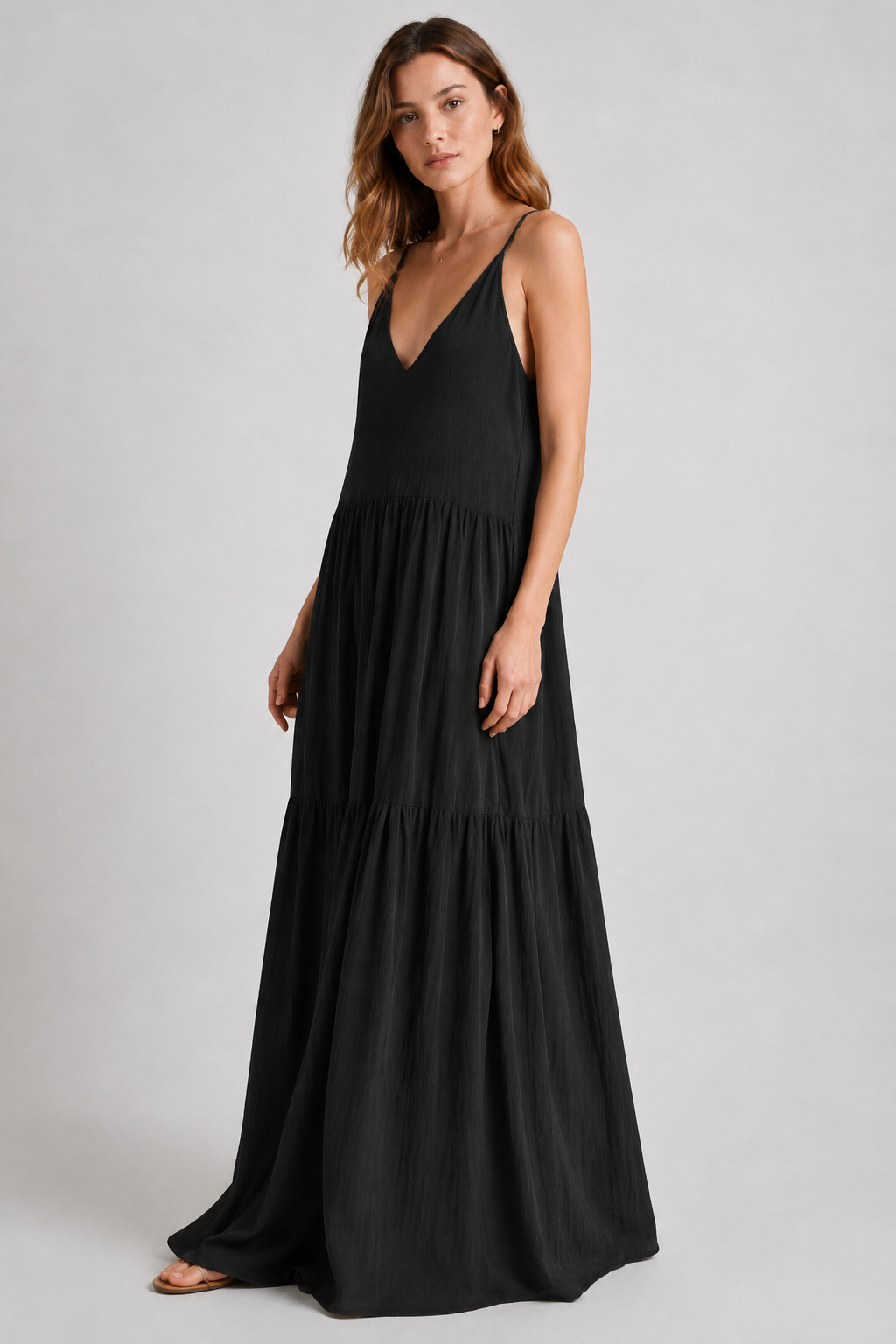 Elegant Resort Deep V-Neckline Strappy Maxi Dress