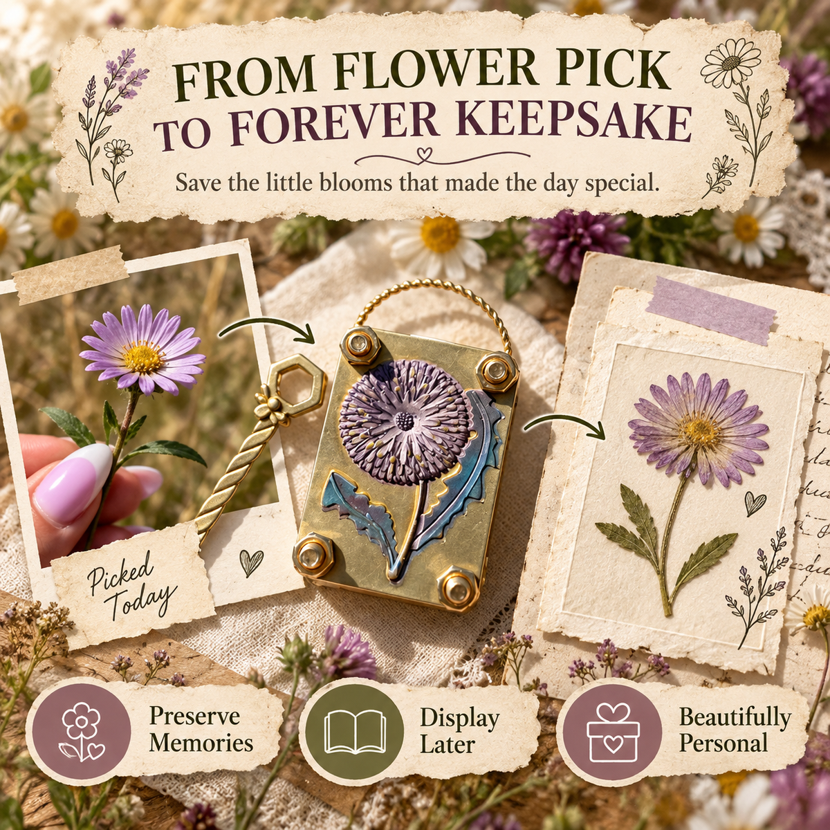 🌼 50% OFF Today! Mini Flower Press Keepsake for Tiny Blooms & Petals