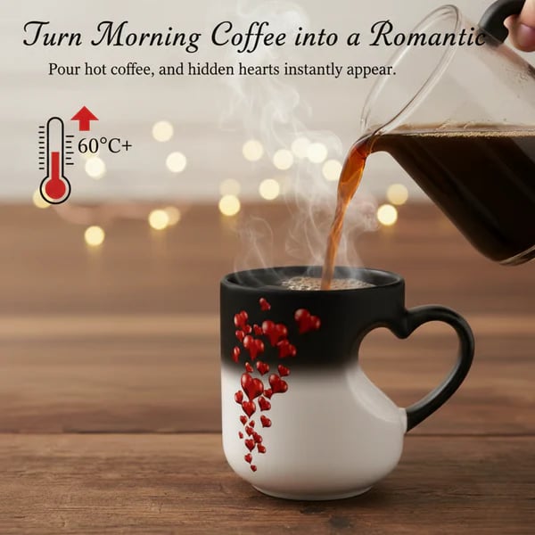 🔥Buy More Save More💖Heart-shaped Color-changing Ceramic Mug🎁