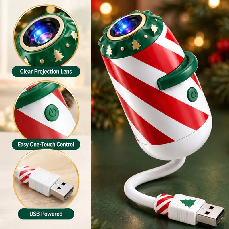🎄 Merry Ride Christmas Car Projector Light – 24 Festive Slides