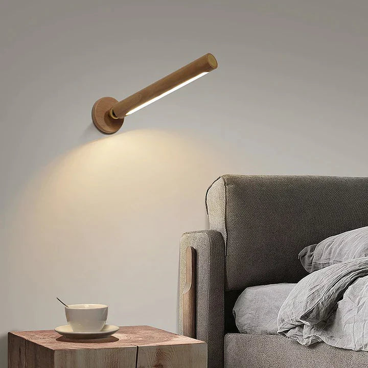 Wall light made of wood