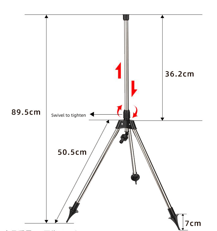 Stainless Steel Rotary Irrigation Tripod Telescopic Support Sprinkler