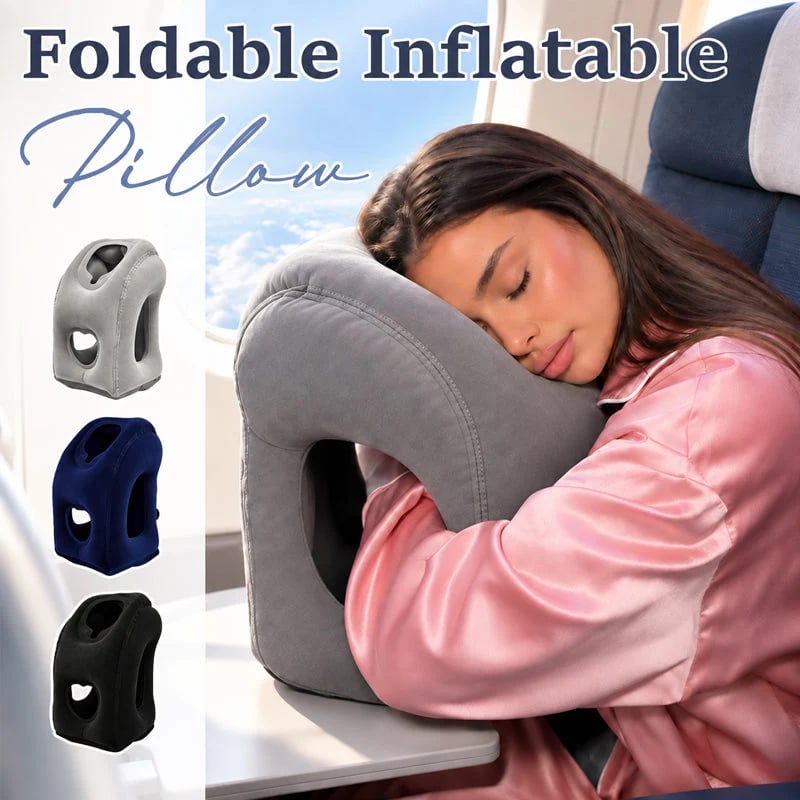 🛫💤 Ultra-Light Foldable Inflatable Travel Pillow | Portable Neck, Face & Arm Support for Trips ❤️