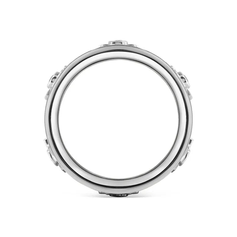 Handmade Diamond Ornate Geometric 3D Band Ring