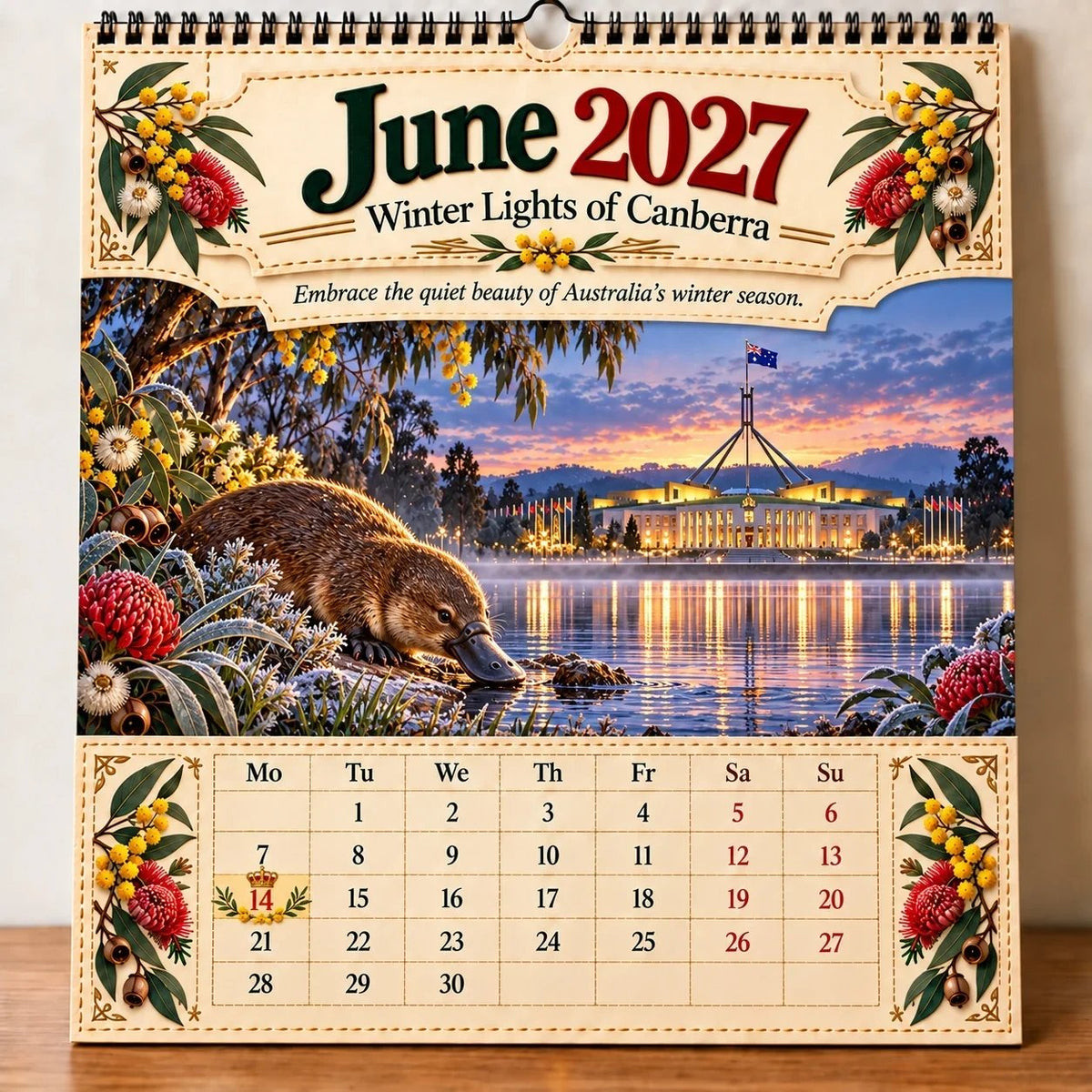 🔥🦘2027 Australia 125th Anniversary Wall Calendar 🐨