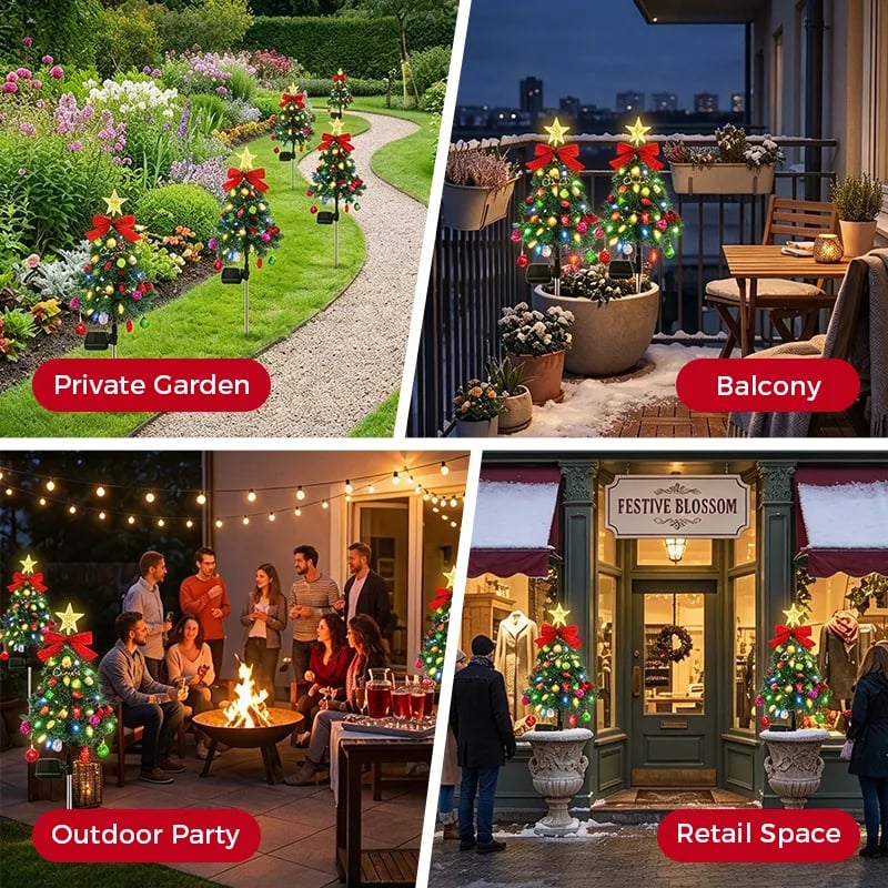 🎄 Solar Christmas Tree Path Lights | 5 Outdoor Styles