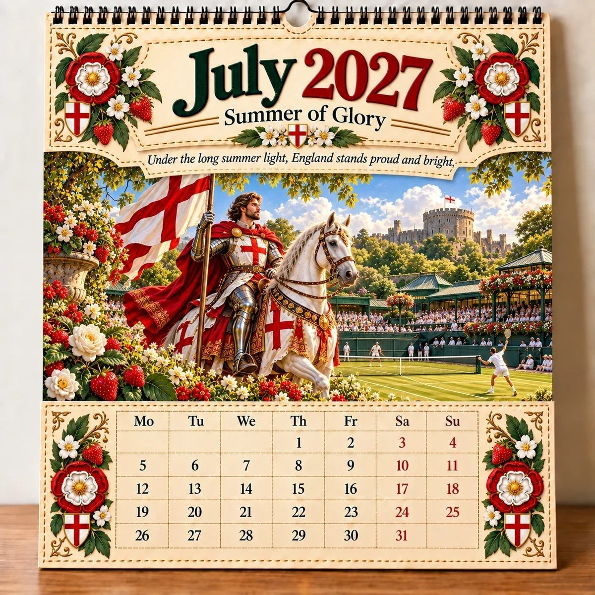 🗡️🐉 2027 England St George “Faith, Courage & Protection” Wall Calendar📅