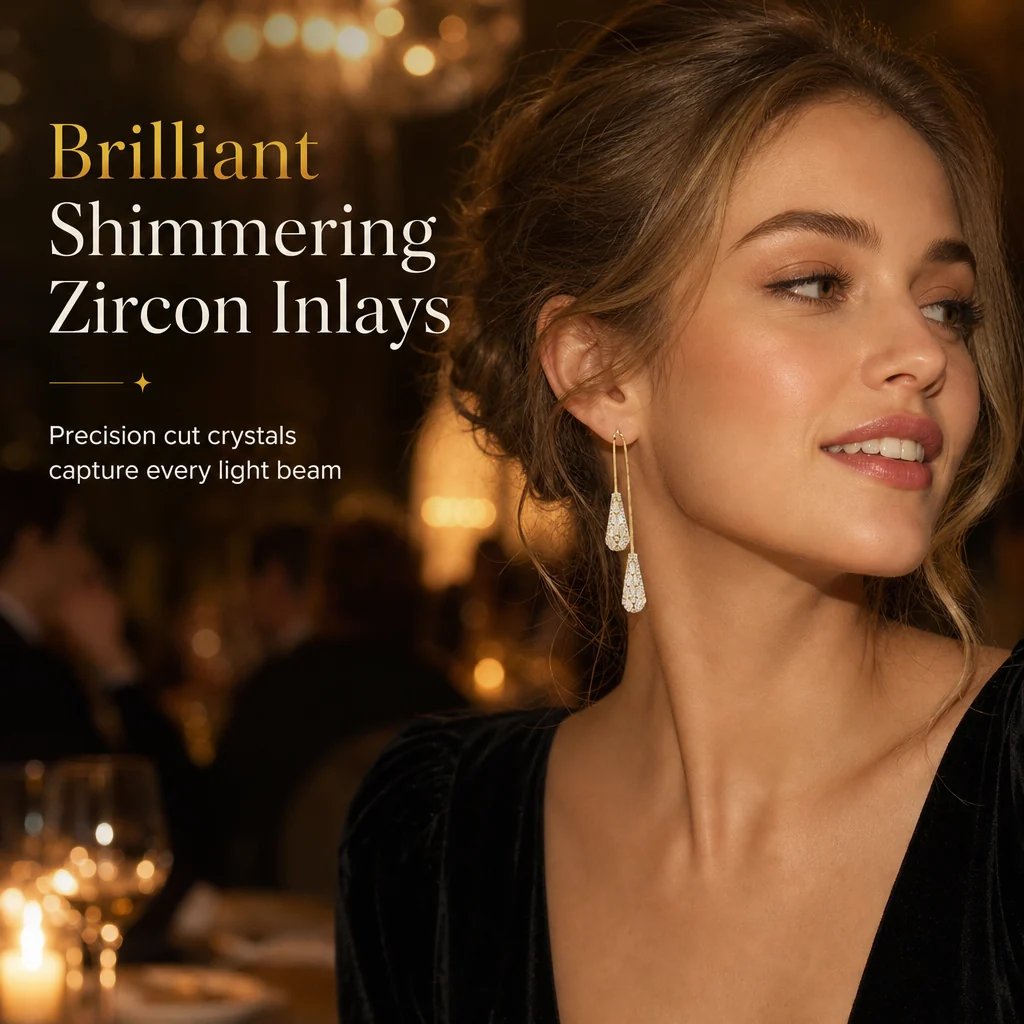 ✨ Two-Way Waterdrop Tassel Earrings - Convertible Zircon Drop Earrings 💎