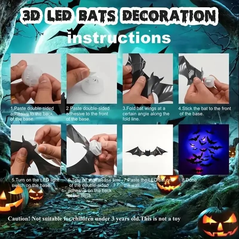 🎁3D Bat Design LED Decoration