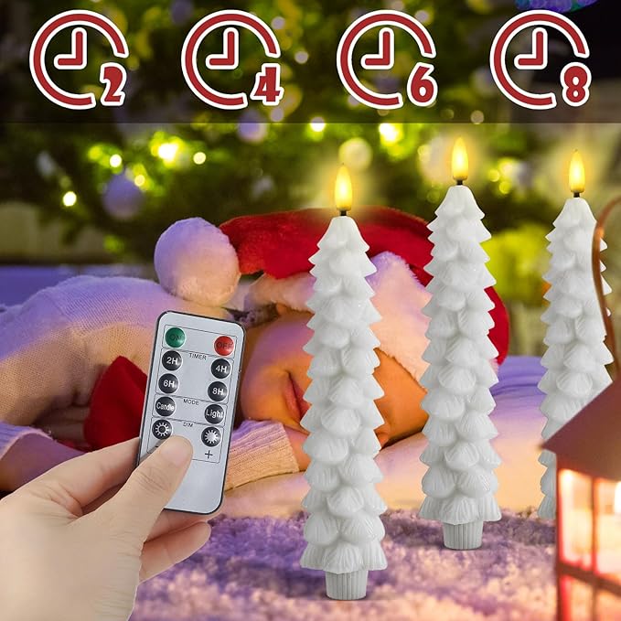 Funtery Flameless Taper Candles 🕯