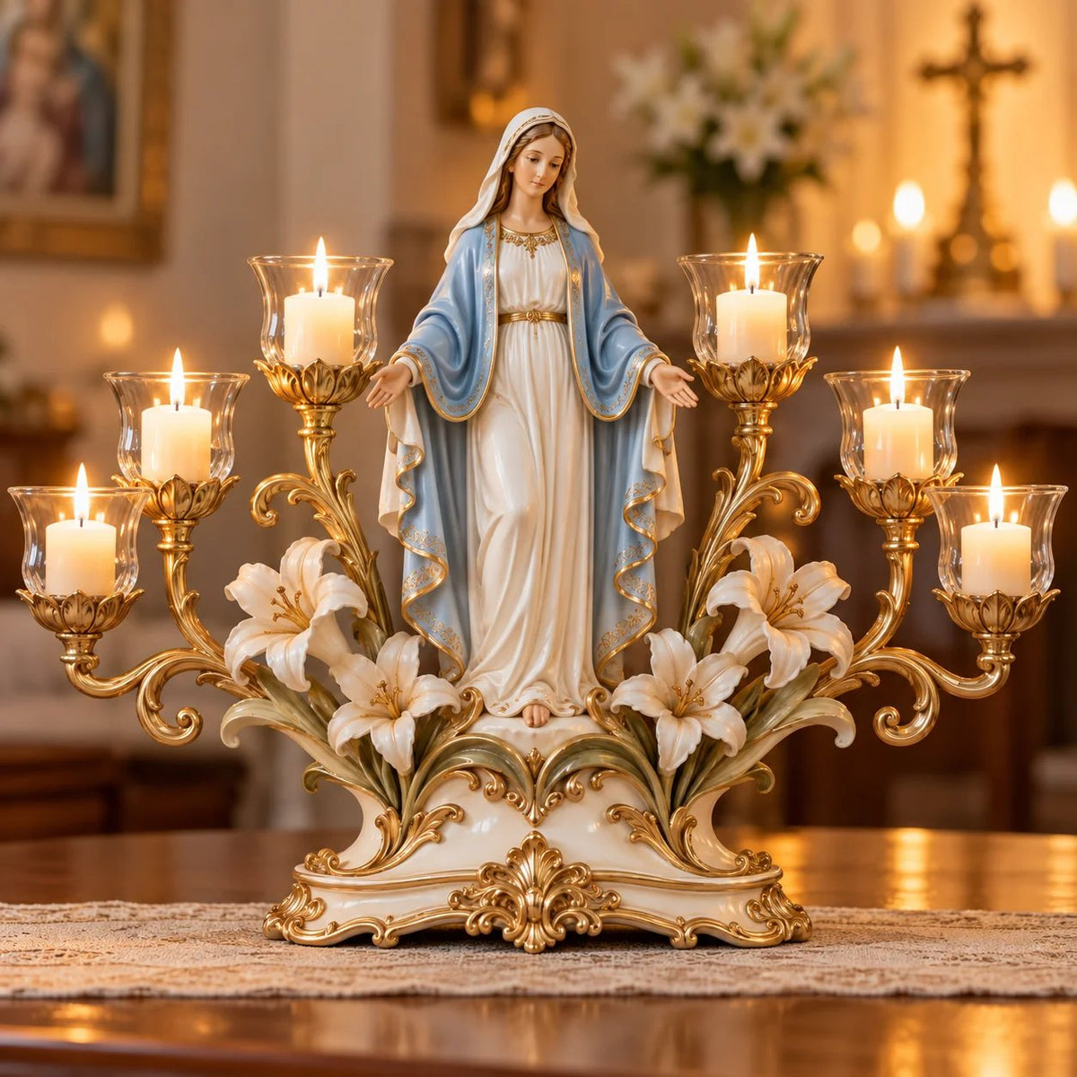 ✨🕯️ Light of His Presence — Sacred Christian Candleholder ✝️🤍