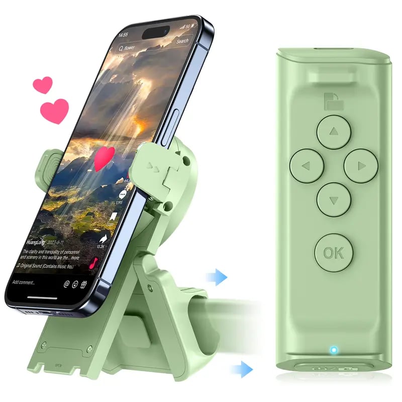 📱 Bluetooth Remote Control for TikTok Scrolling: Wireless Page Turner & Camera Shutter for Video Recording – Hands-Free Cellphone Accessory for iOS & Android