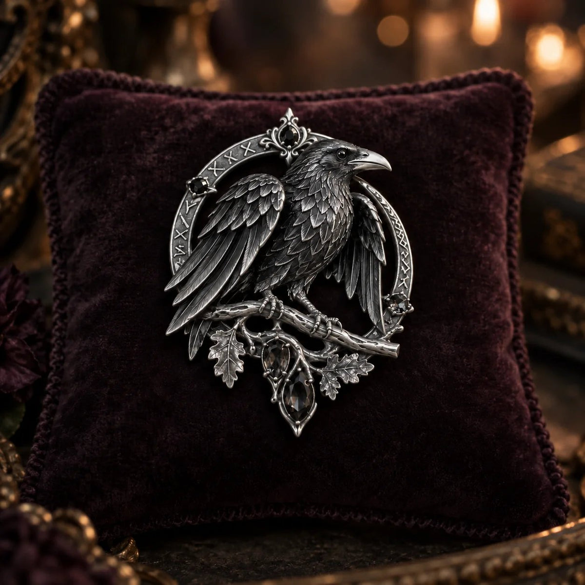 🐦‍⬛ Gothic Celtic Raven Brooch | 4 Single-Brooch Styles