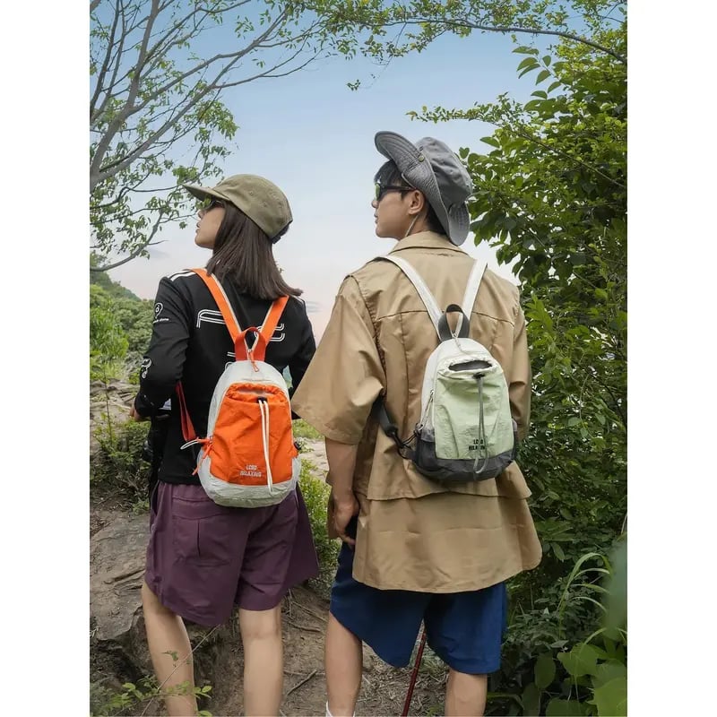 Unisex Lightweight Color Block Casual Nylon Mini Backpack