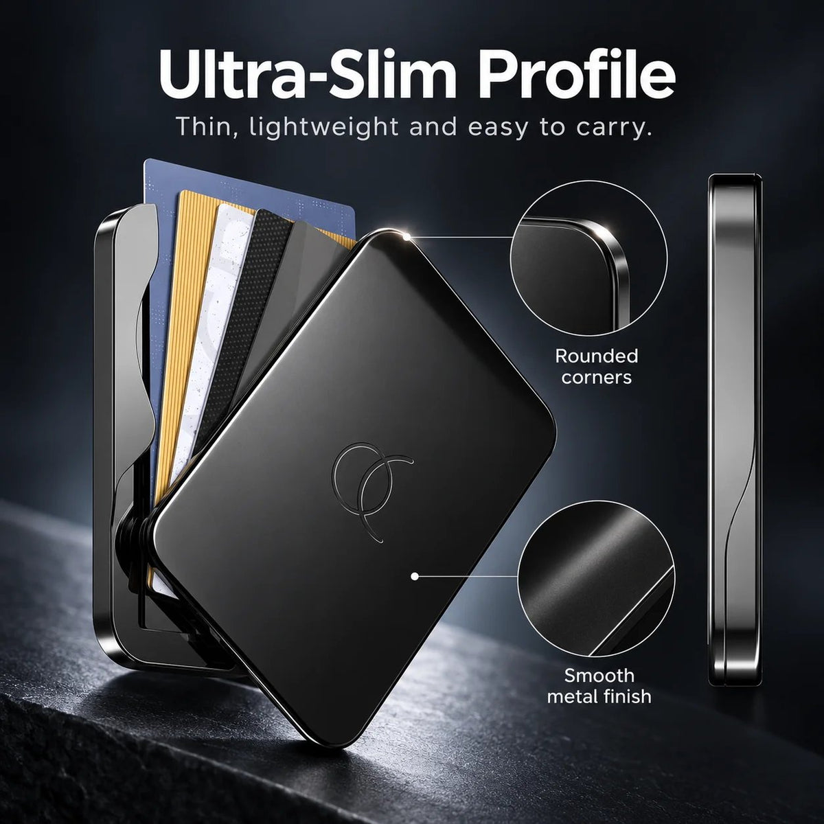 🧲 Magnetic Slim Metal Wallet ⚡ Quick Card Access & MagSafe Snap-On Card Holder