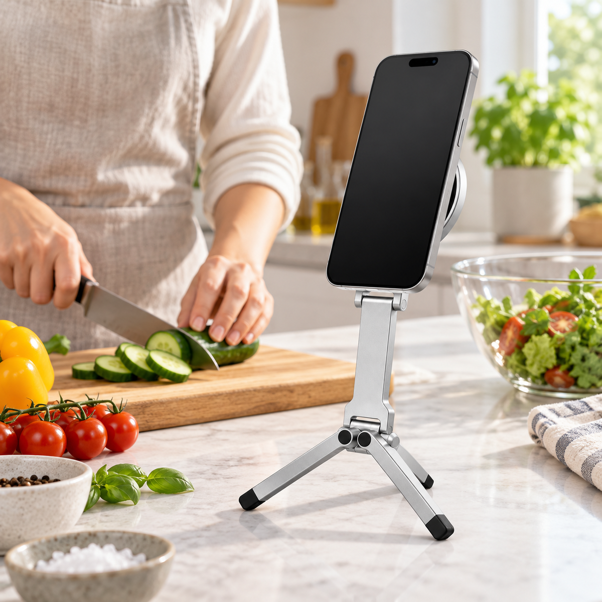 Foldable Magnetic Phone Tripod Stand