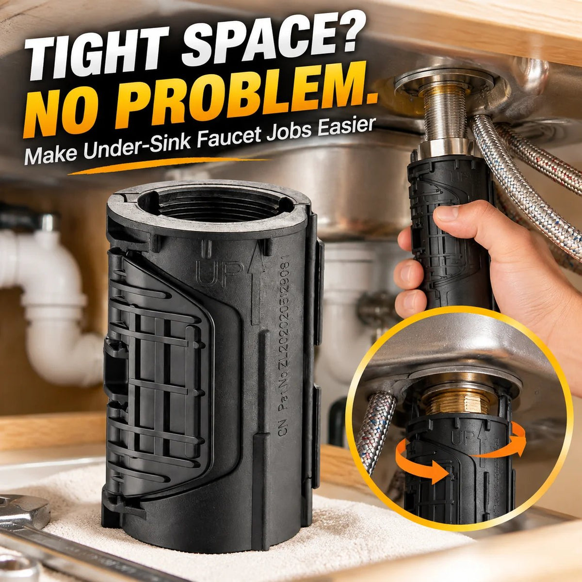 Under-Sink Faucet Installation Tool – Easy Tight-Space Fastening Wrench