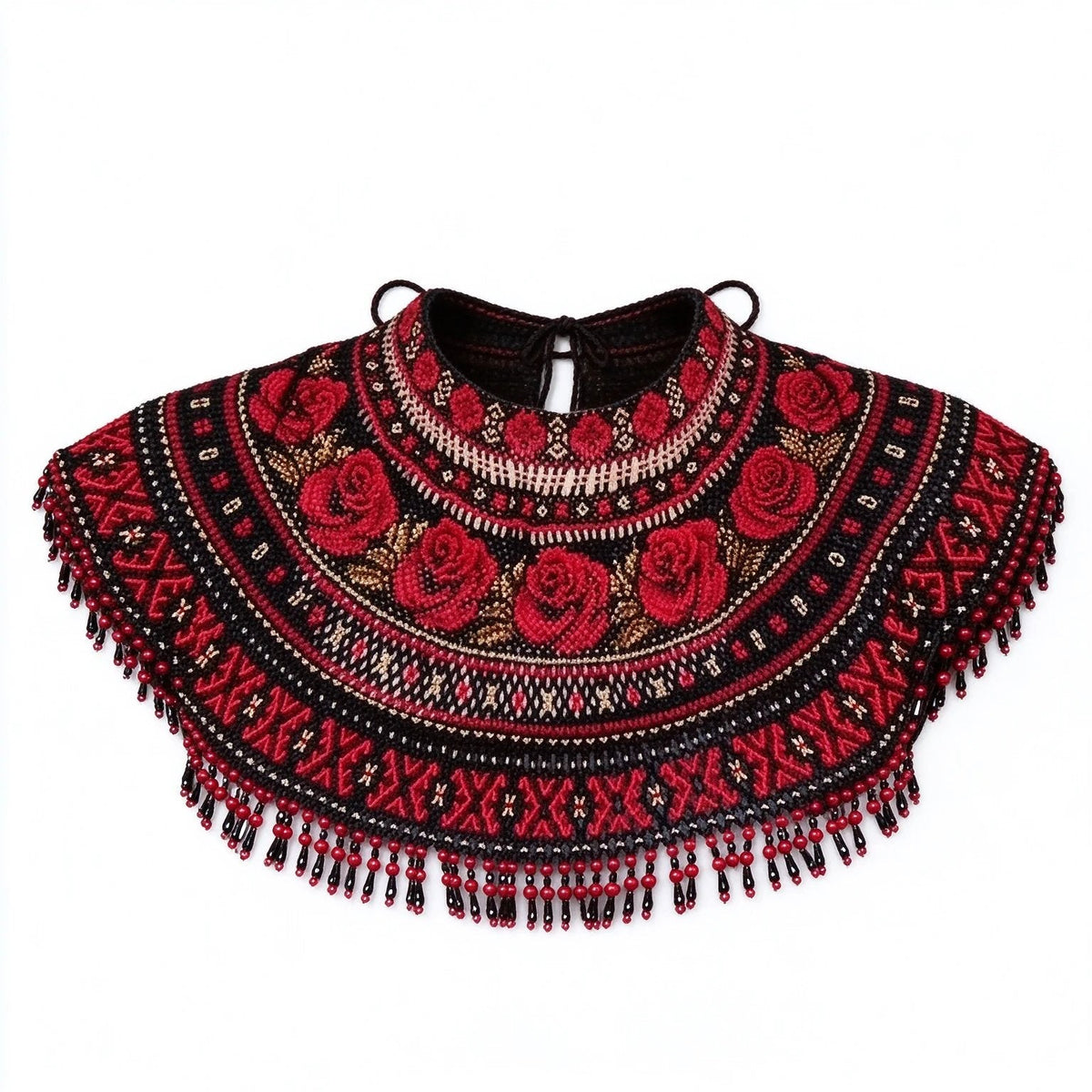 🌹Rose Embroidered Beaded Cape Collar