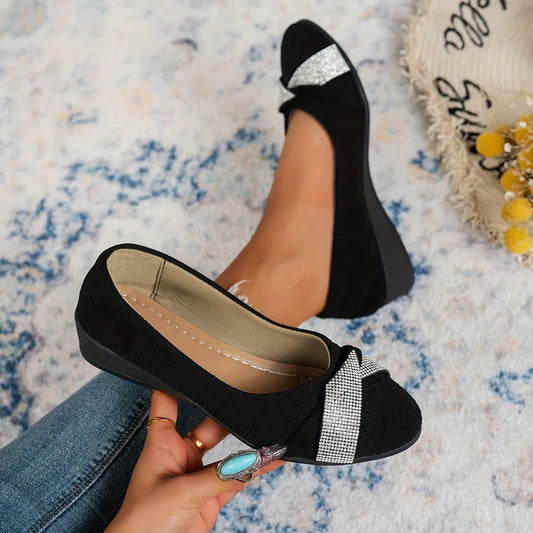 Women's Lightweight Rhinestone Wedge Support Shoes