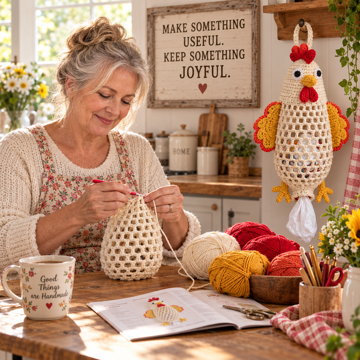 🧶Crochet Animal Bag Holder Diy Kit – Cute & Functional Hanging Storage Craft Kit