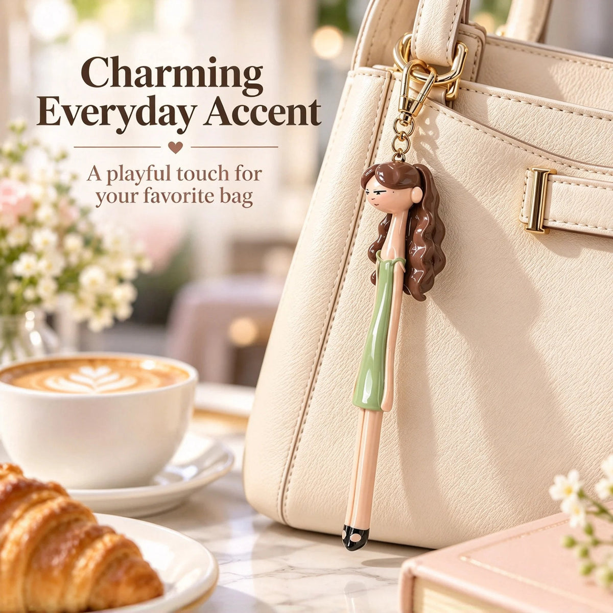 👗 Cute Fashion Girl Doll Bag Charm Keychain