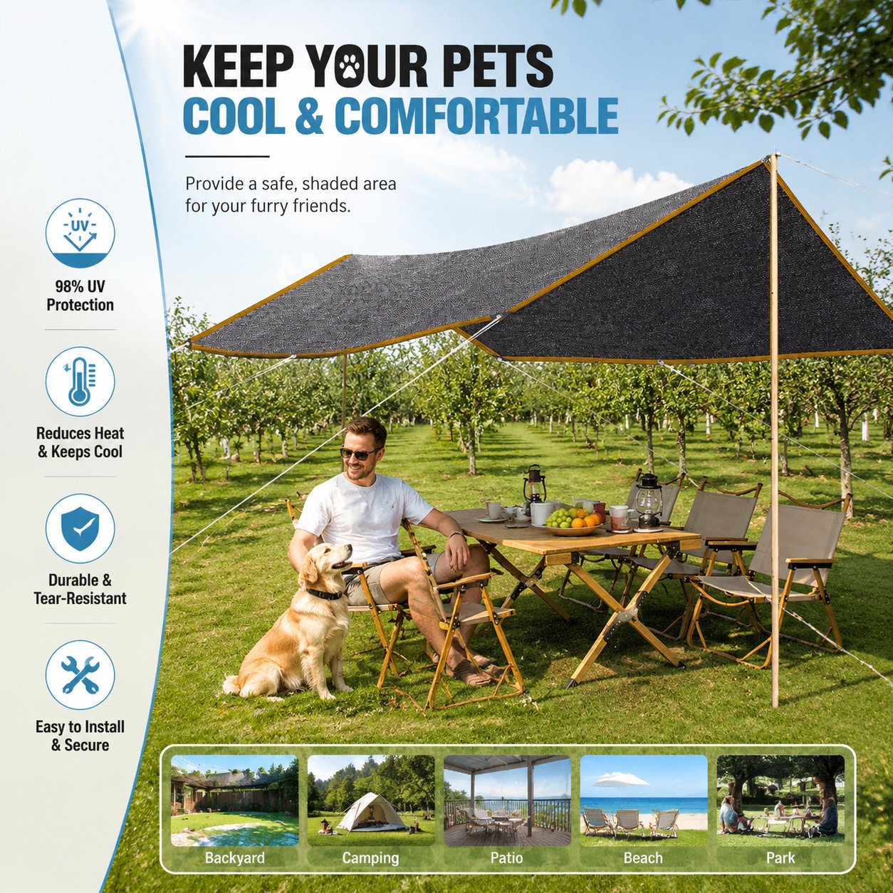 ☀️ 98% UV-Blocking Sunshade Net – Ultimate Outdoor Protection-6