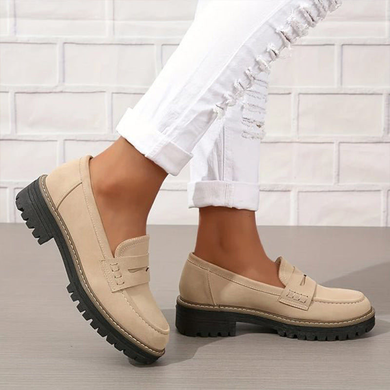 Women's platform comfortable slip-on loafers