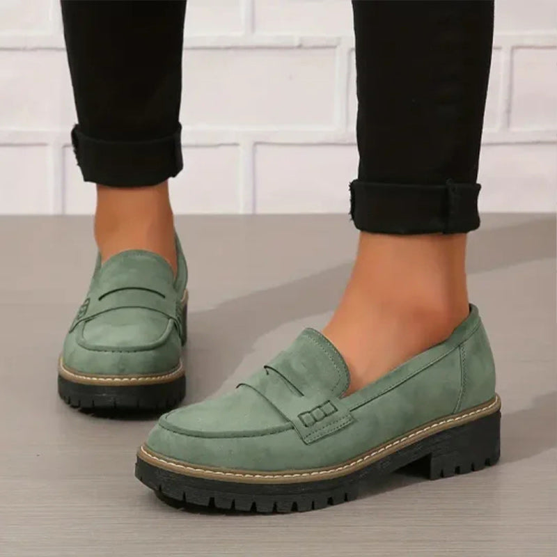 Women's platform comfortable slip-on loafers