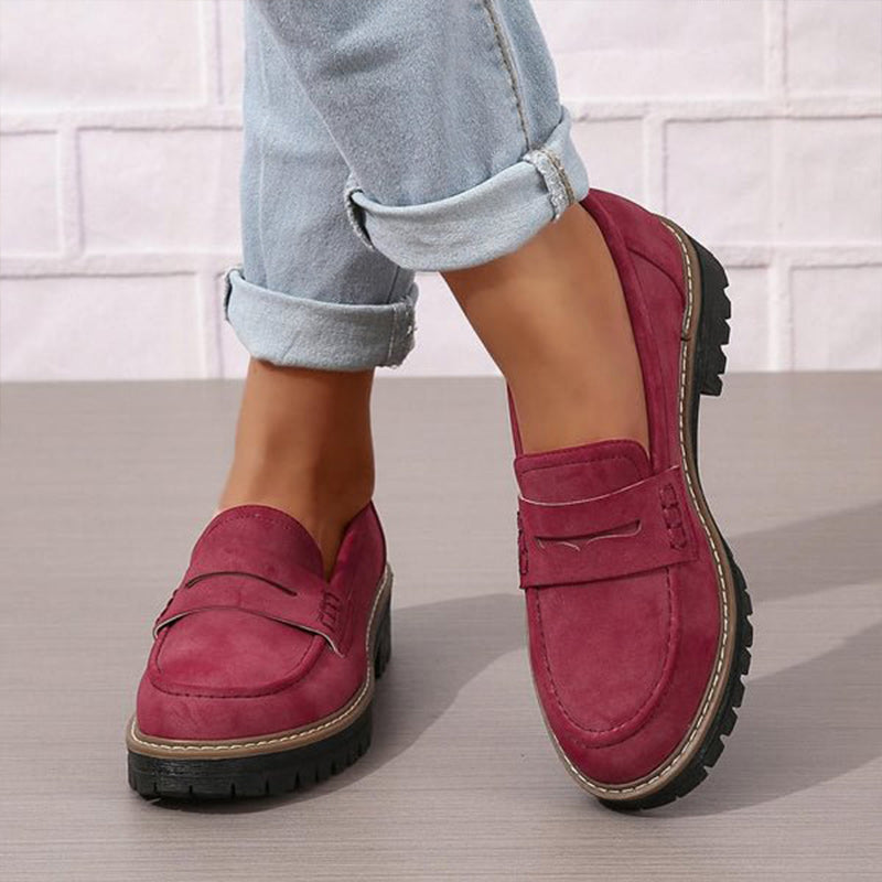 Women's platform comfortable slip-on loafers