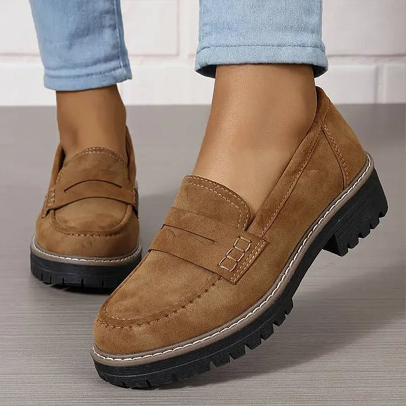 Women's platform comfortable slip-on loafers
