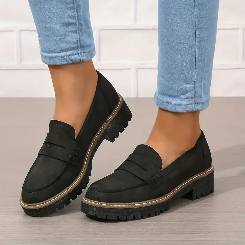 Women's platform comfortable slip-on loafers