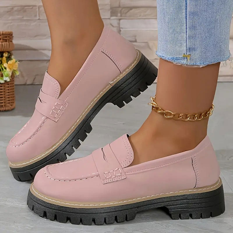 Women's platform comfortable slip-on loafers