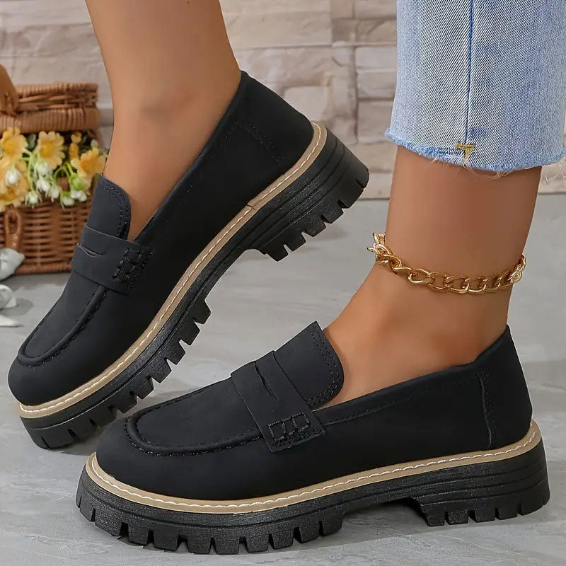Women's platform comfortable slip-on loafers