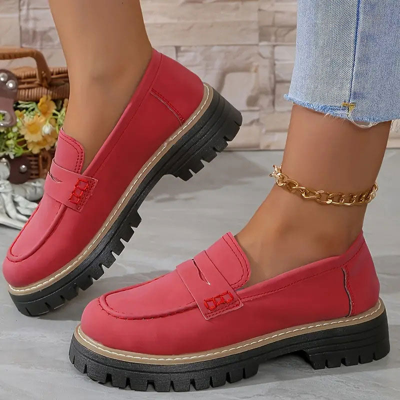 Women's platform comfortable slip-on loafers