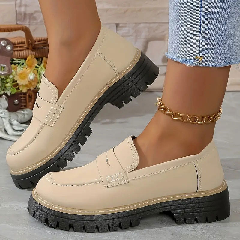 Women's platform comfortable slip-on loafers