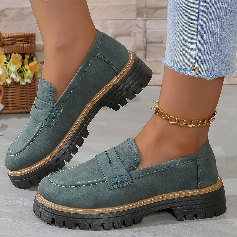 Women's platform comfortable slip-on loafers