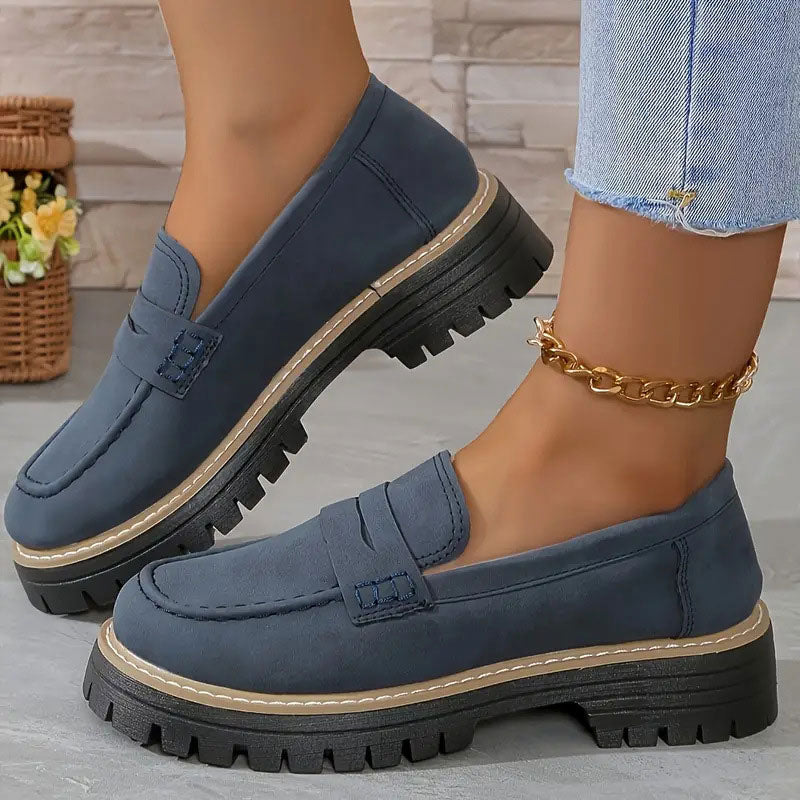 Women's platform comfortable slip-on loafers