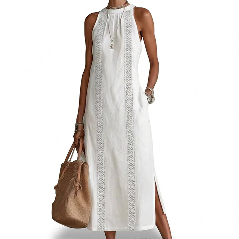 ✨2026 New Arrival 49%Off💖Women Halter Lace Panel Midi Dress——Buy 2, get free shipping!