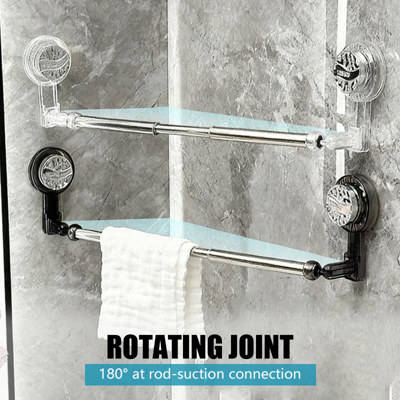 🛁 No-Drill Adjustable Suction Cup Towel Bar
